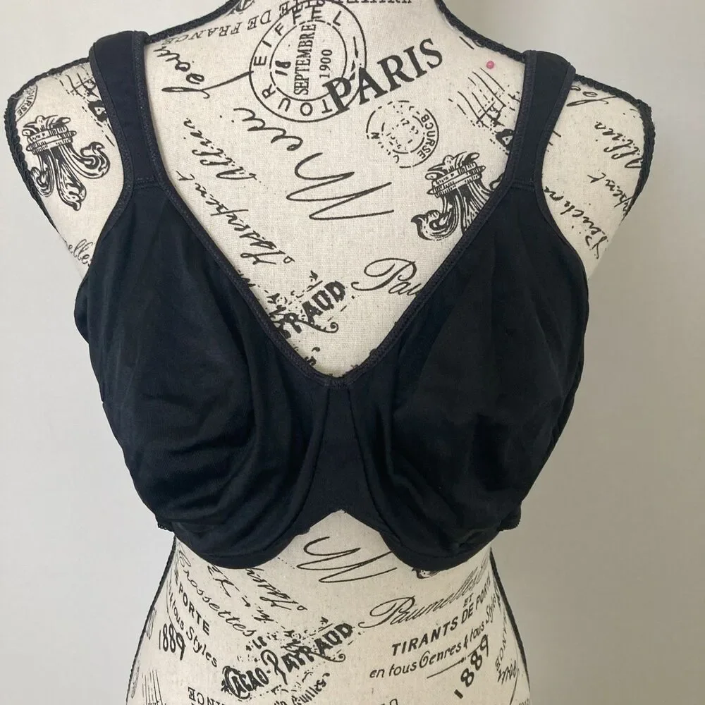 Bali Live It Up Full-Figure Seamless Underwire Bra 3353 Black Sz 40DD